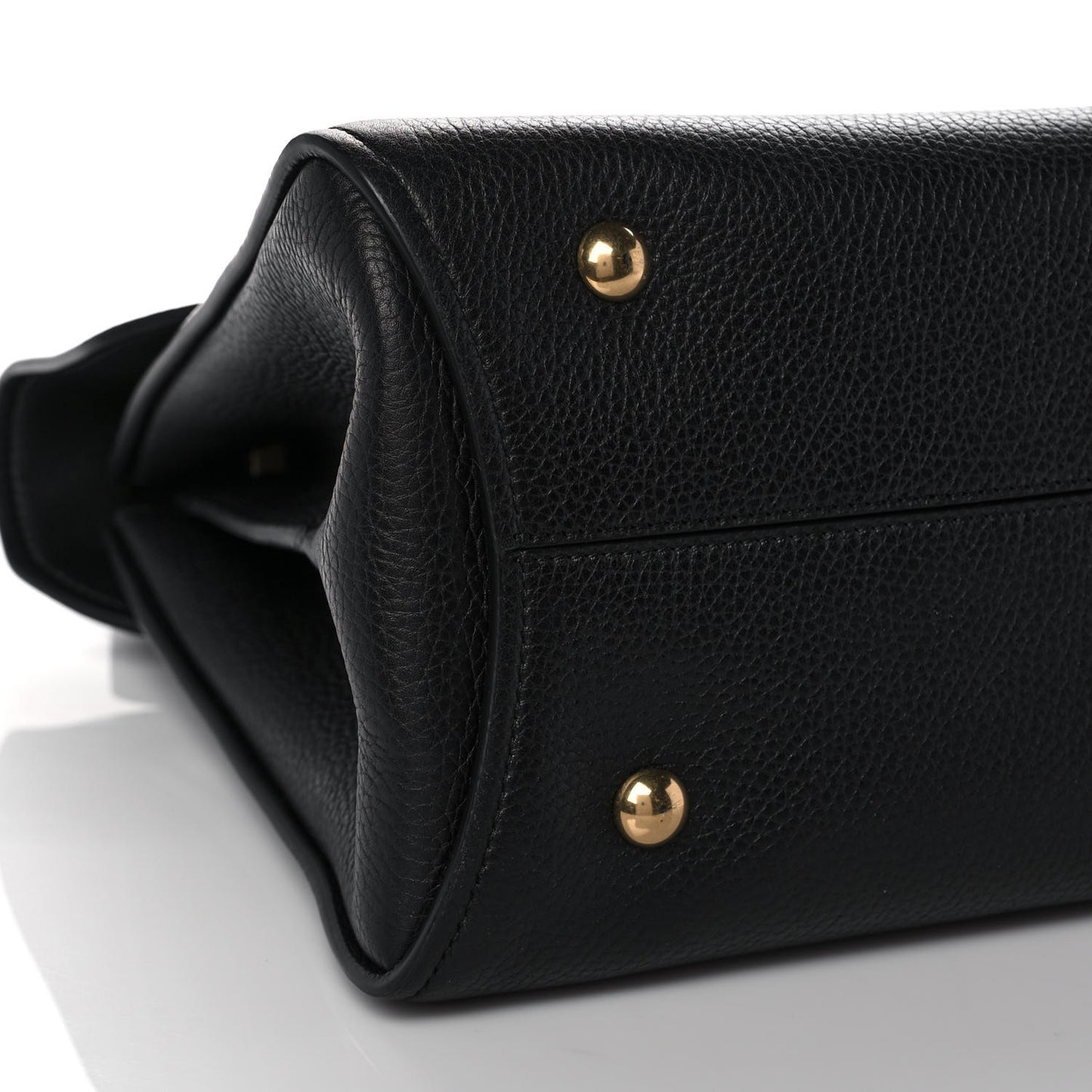Grain Calfskin Gancini Flap Bag Black
