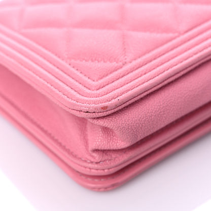 Chanel Caviar Quilted Boy Wallet On Chain WOC Pink 11 of 19