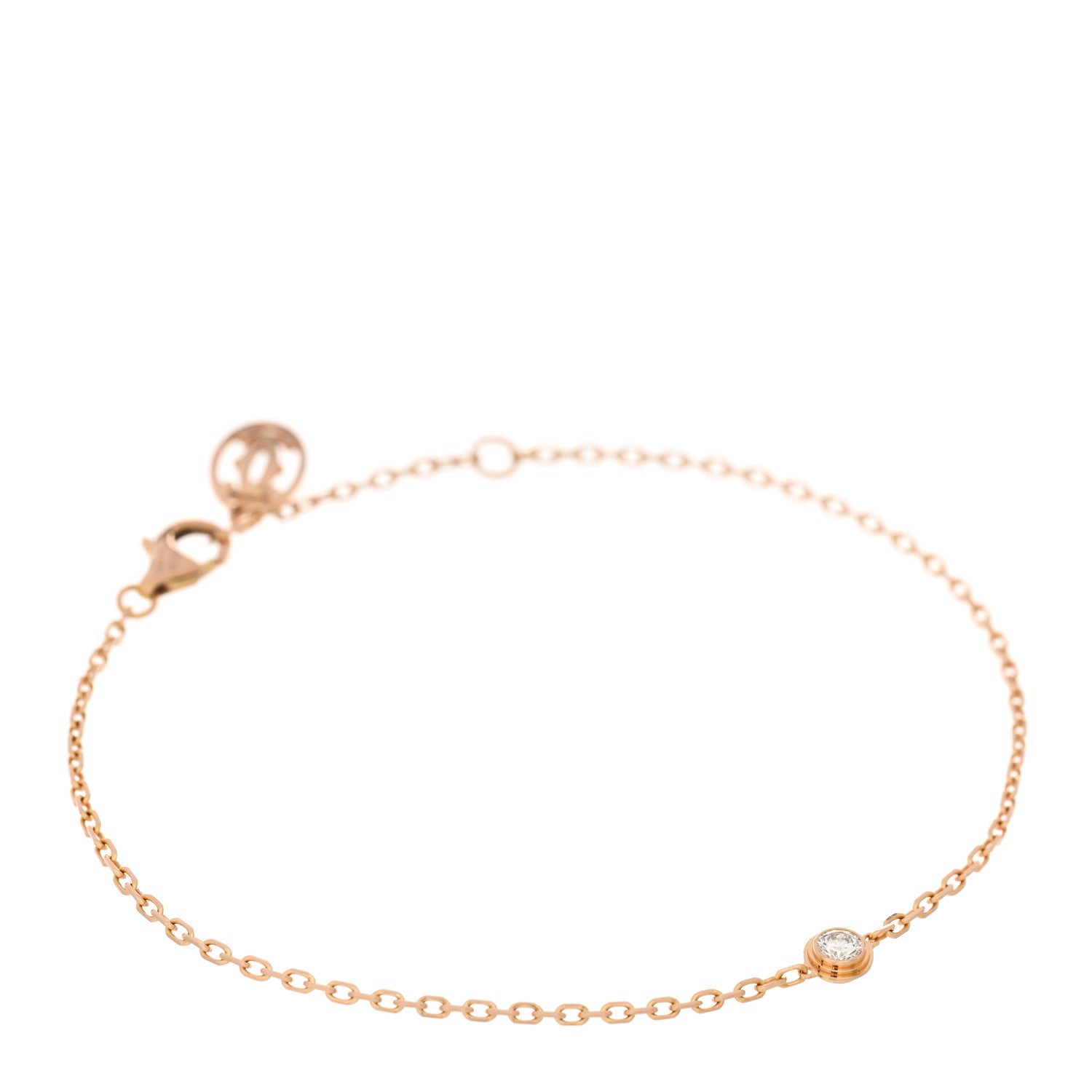 Cartier 18K Pink Gold Diamond SM D'Amour Bracelet 1 of 3