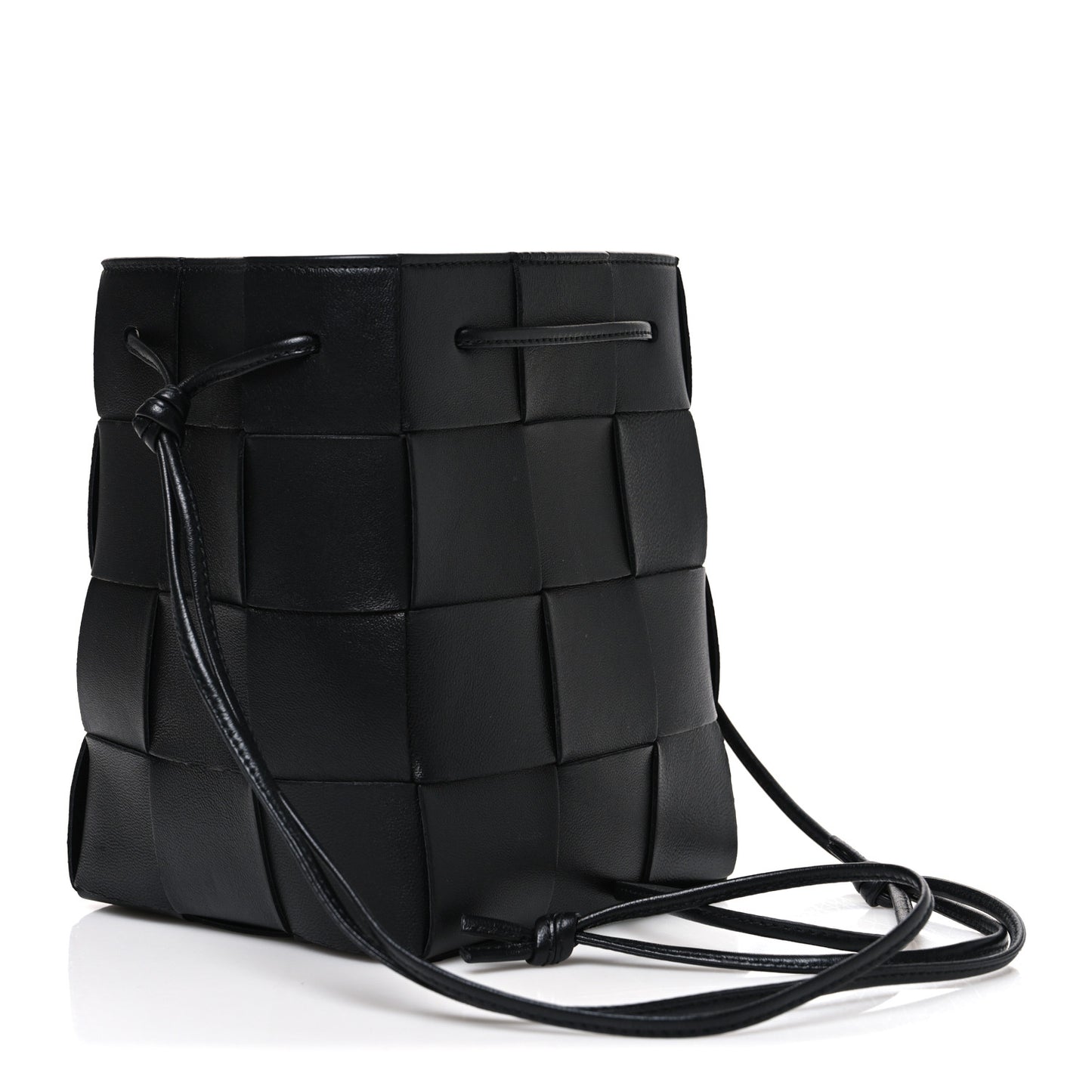 Nappa Maxi Intrecciato Cassette Bucket Bag Black