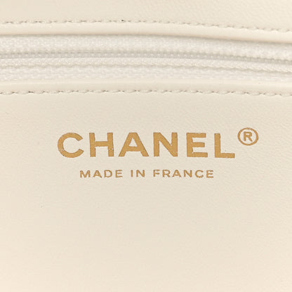 Chanel Raffia Effect Tweed Shopping Tote White Black 6 of 11