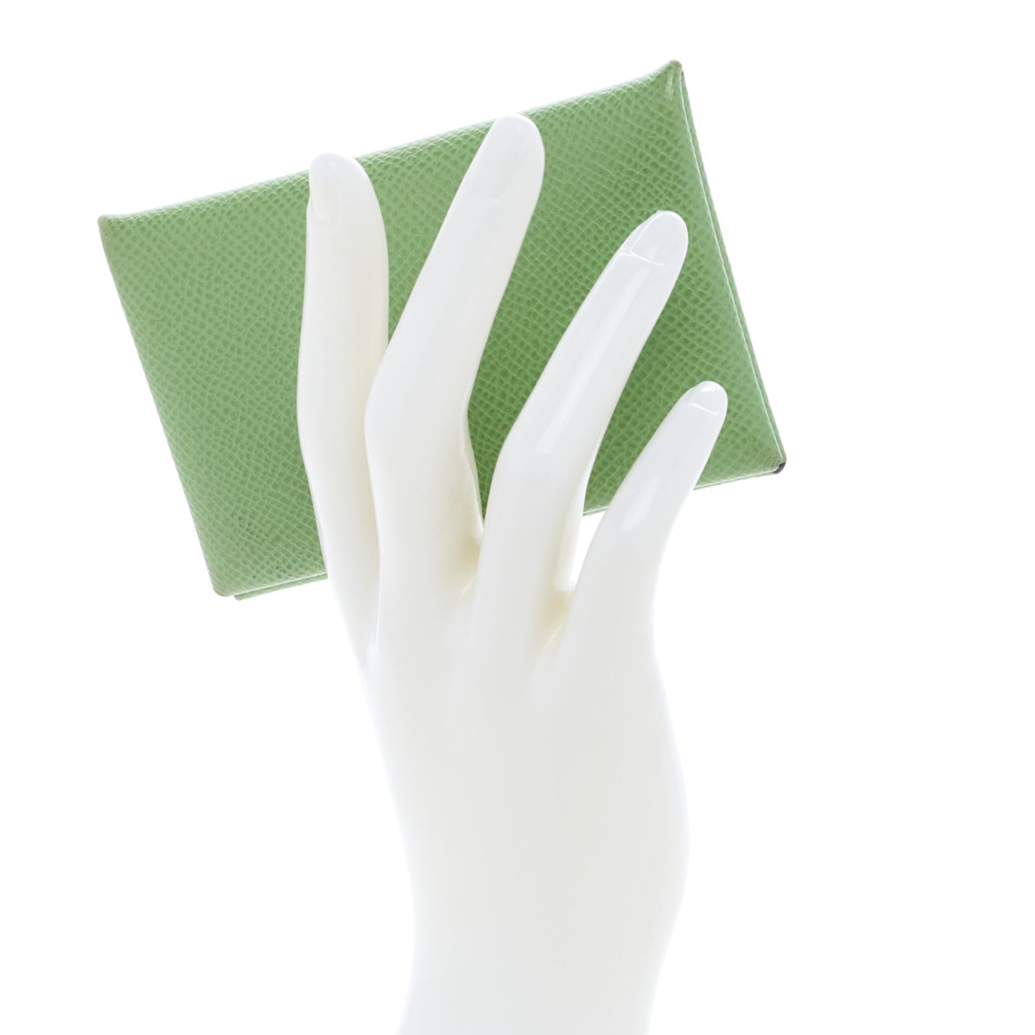 Hermes Epsom Calvi Card Case Vert Criquet 2 of 6