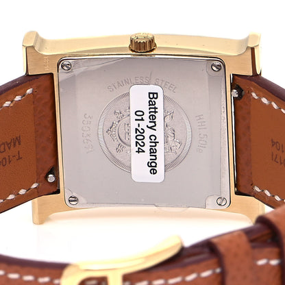 Hermes Stainless Steel Epsom 26mm Heure H Hour Quartz Watch Gold 4 of 5