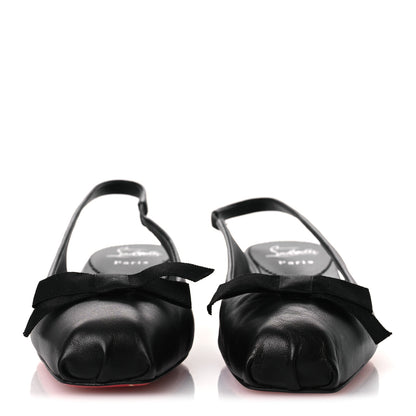 Christian Louboutin Nappa Mamaflirt 30mm Bow Sling Ballerinas 39 Black 3 of 10