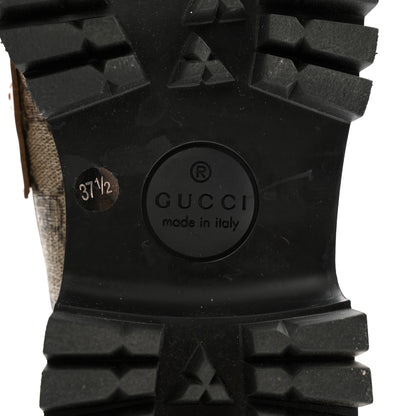 Gucci GG Supreme Monogram Cordovan Lux Womens Harald Horsebit 25mm Platform Loafers 37.5 Beige Ebony 9 of 11