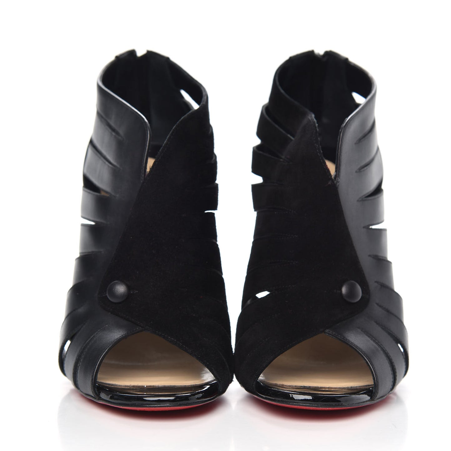Calfskin Toot Mignonne 100 Cutout Booties 39.5 Black
