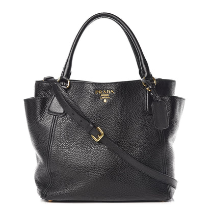 Prada Vitello Daino Shoulder Bag Black 1 of 17