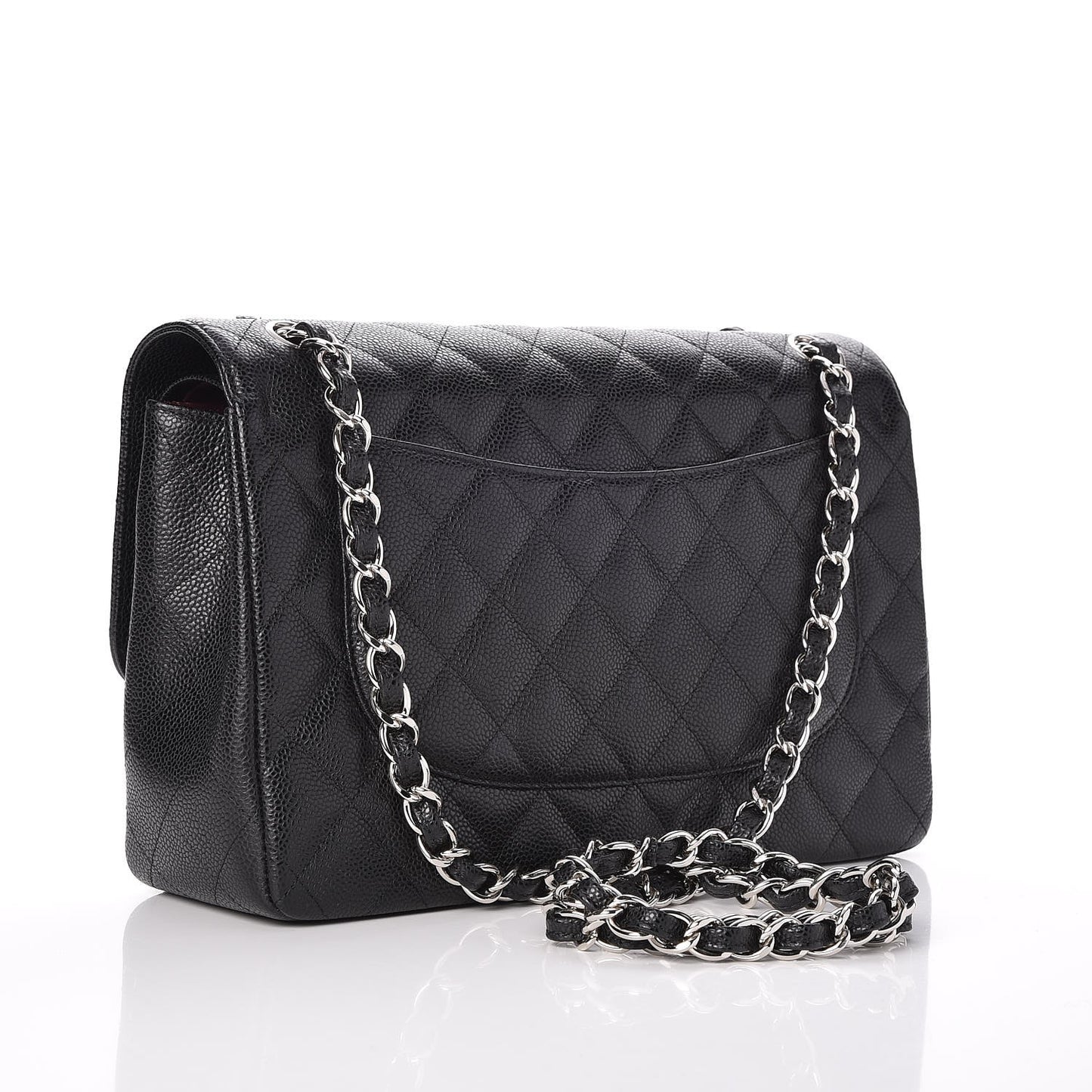 Caviar Quilted Jumbo Double Flap Black