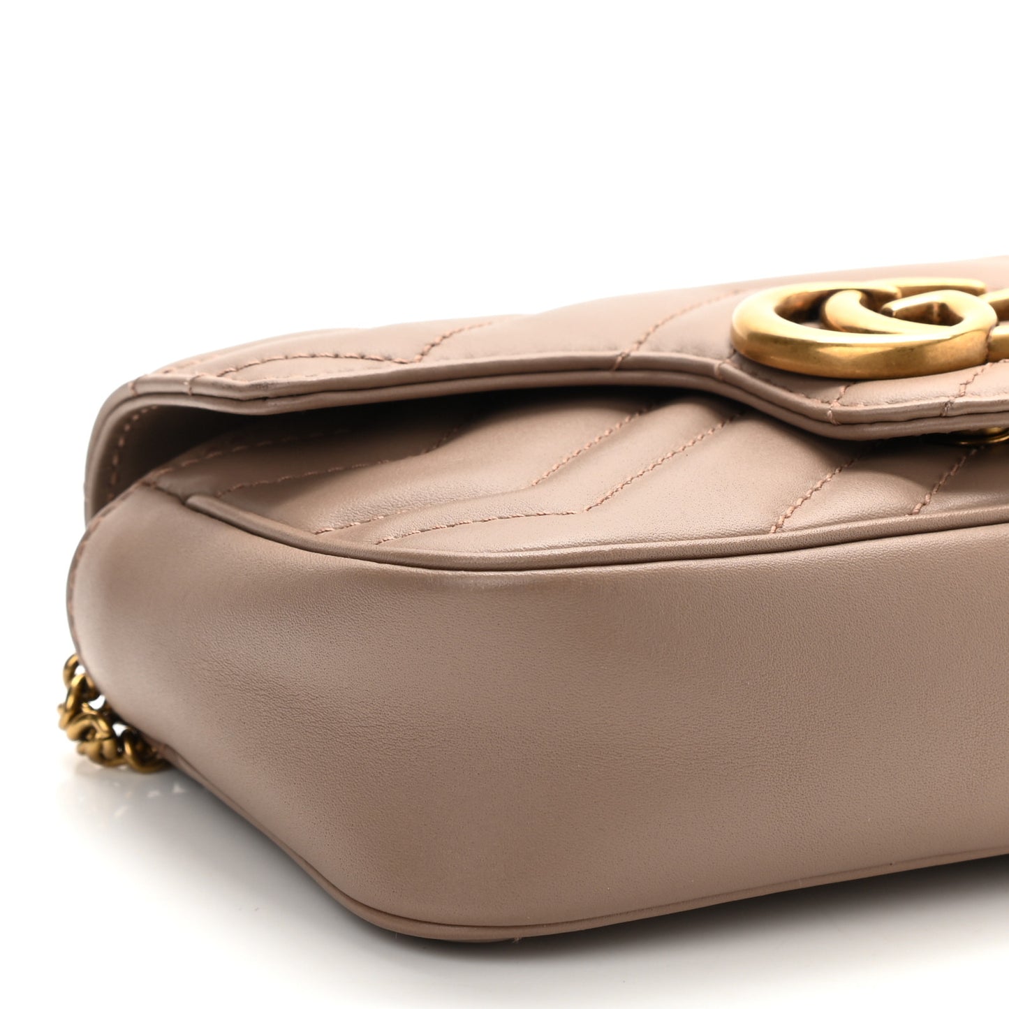 Calfskin Matelasse Super Mini GG Marmont Shoulder Bag Porcelain Rose
