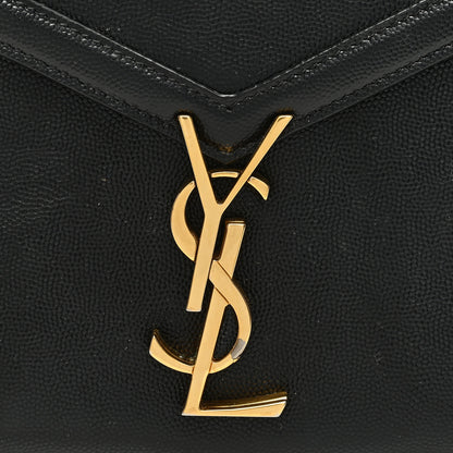 Saint Laurent Grain de Poudre Mini Classic Monogram Cassandra Top Handle Black Rouge Legion 7 of 11