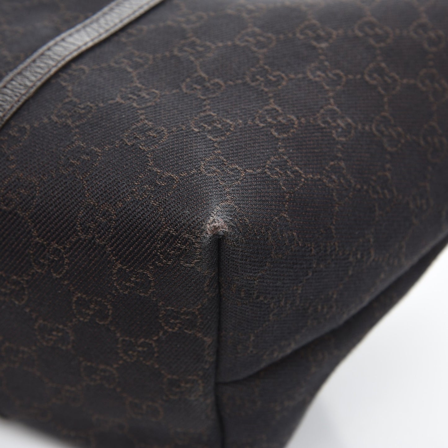 Denim Dollar Calfskin GG Monogram Large Joy Tote Brown