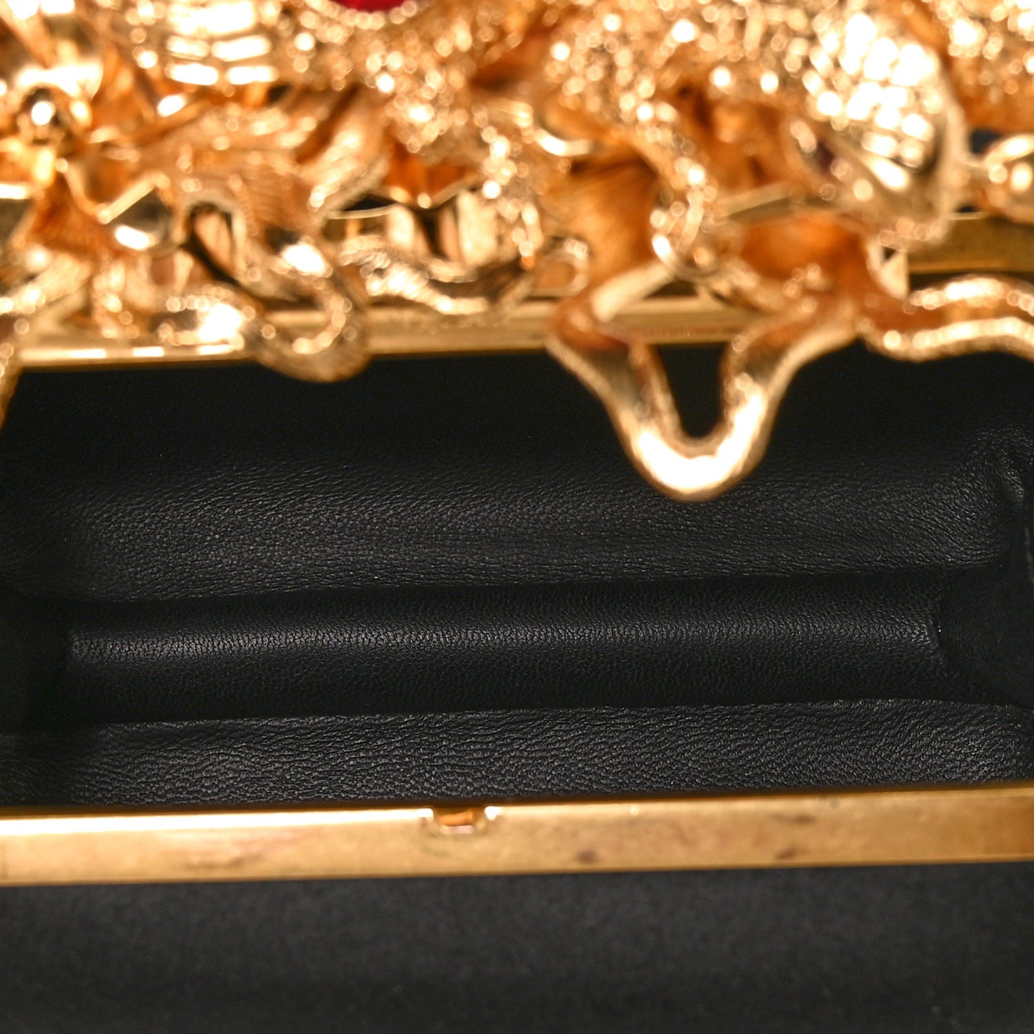 Alexander McQueen Satin Salamander Knuckle Box Clutch Black 4 of 11