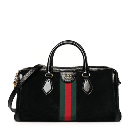 Gucci Suede Patent GG Web Medium Ophidia Boston Black 1 of 10