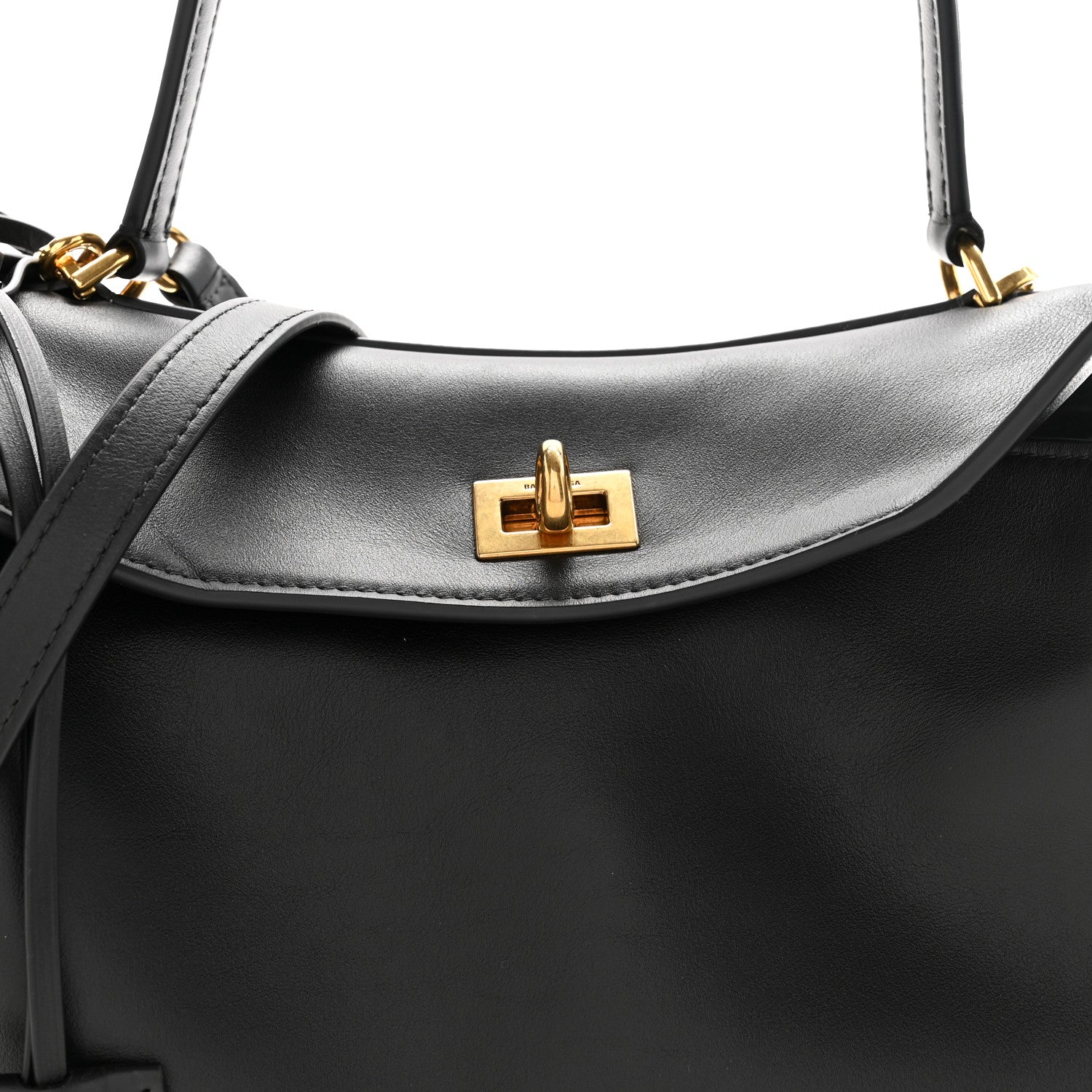 Balenciaga Natural Smooth Calfskin Small Rodeo Top Handle Handbag Black 8 of 10