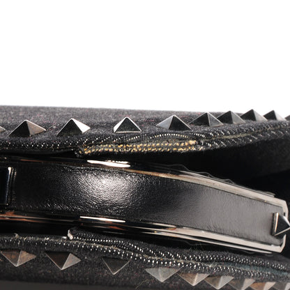 Valentino Garavani Denim Rockstud Mini Frame Bag Black 9 of 17