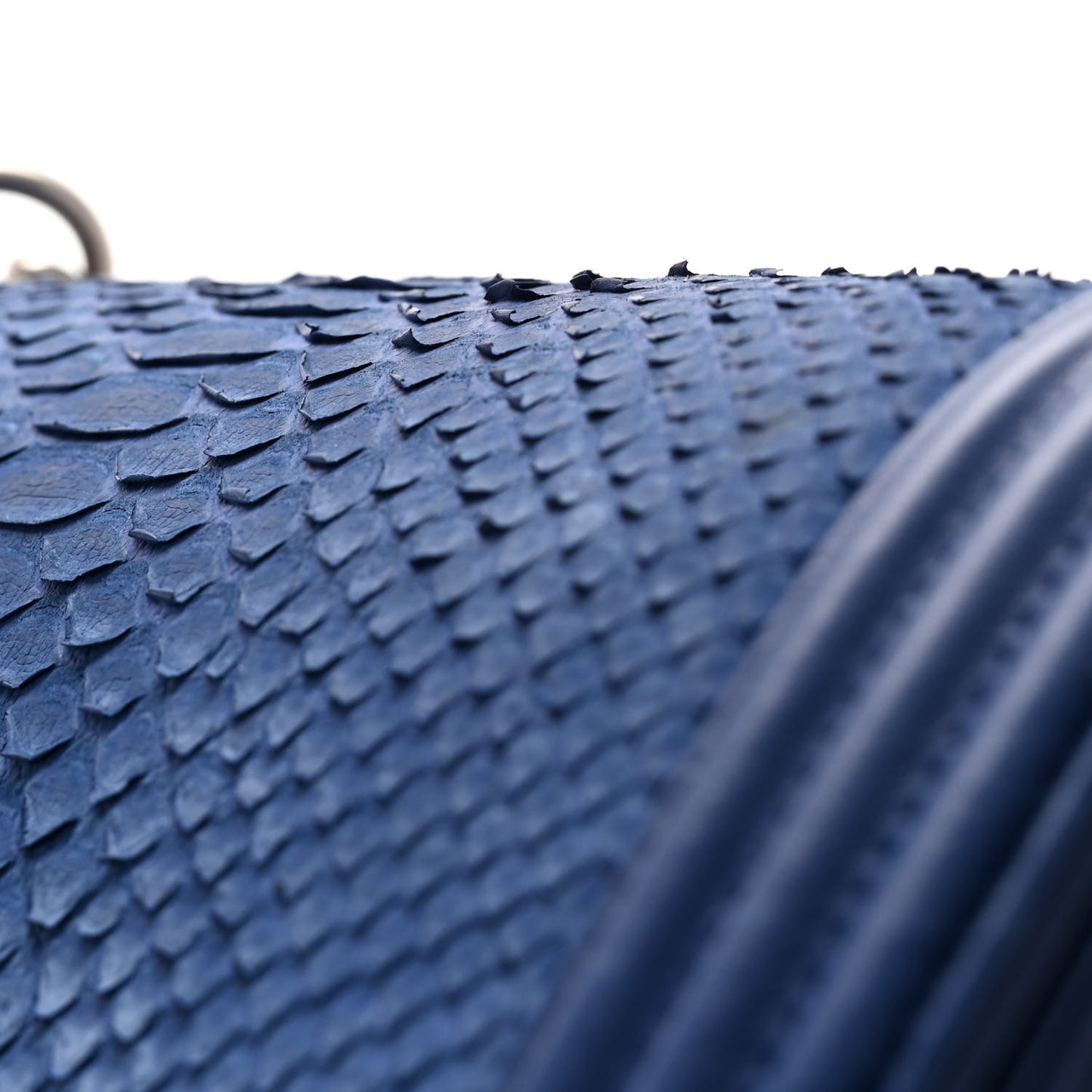 Matte Snakeskin Medium Boy Flap Blue
