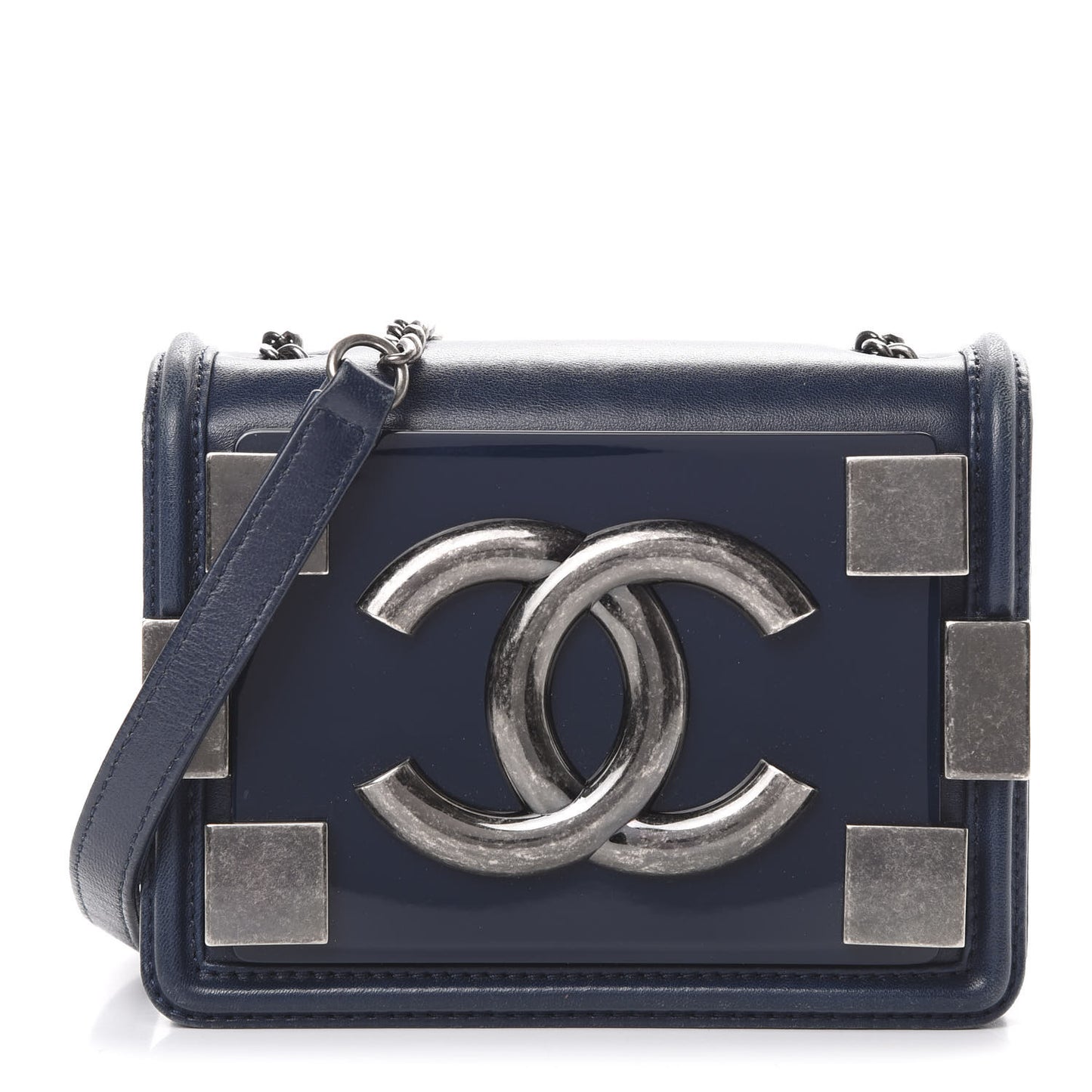 Plexiglass Patent Mini Boy Brick Flap Navy