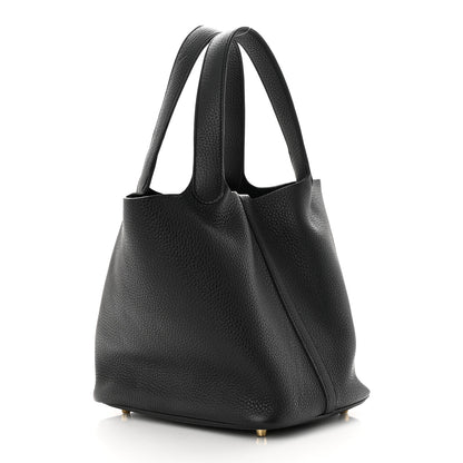 Hermes Taurillon Clemence Picotin Lock 22 MM Black 3 of 11