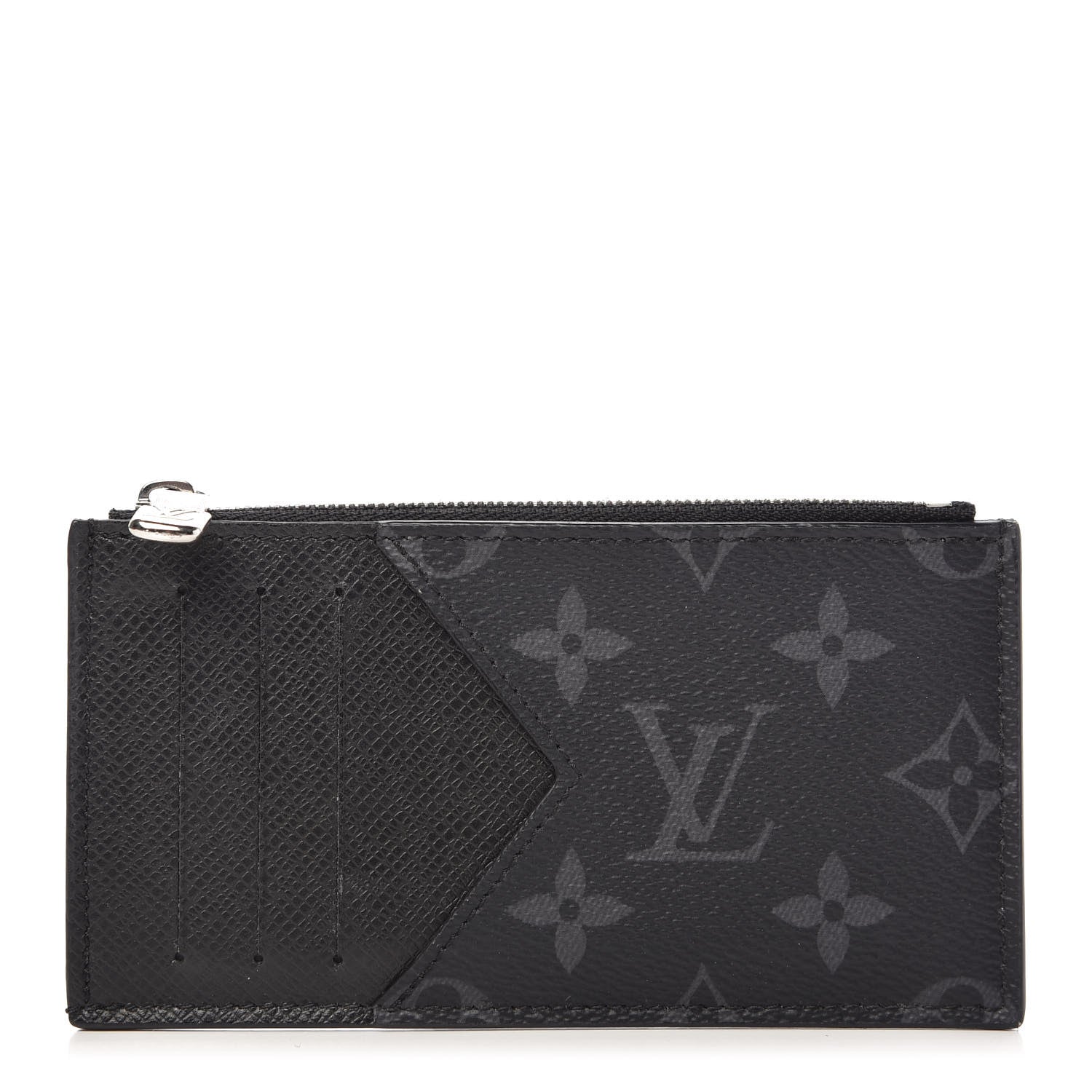 Louis Vuitton Monogram Eclipse Taiga Coin Card Holder 1 of 7