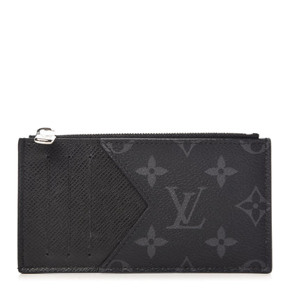 Louis Vuitton Monogram Eclipse Taiga Coin Card Holder 1 of 7