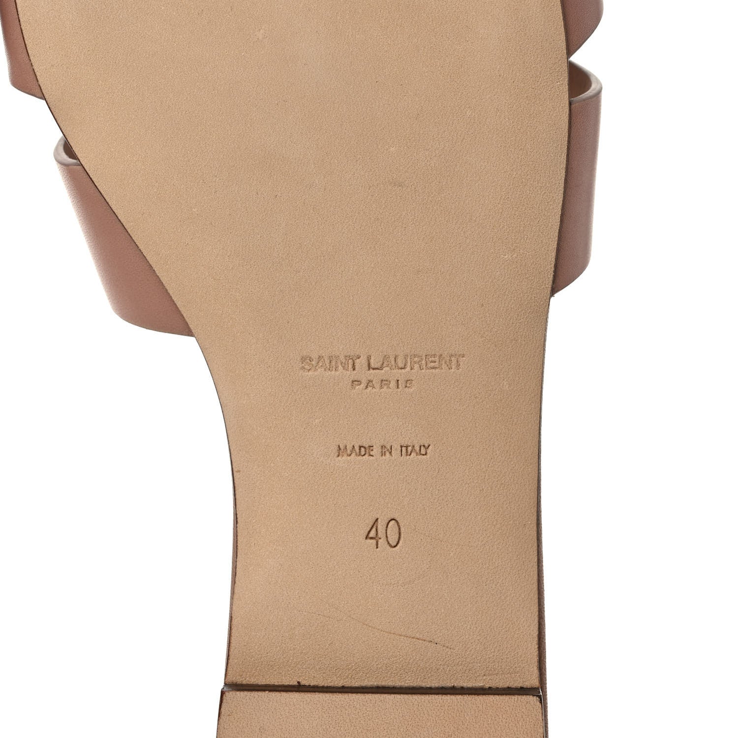 Saint Laurent Calfskin Tribute 05 Slide Sandals 40 Nude 6 of 8