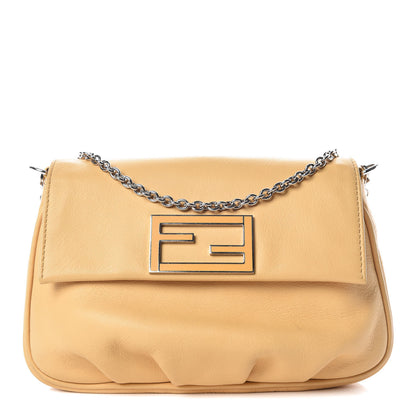 Fendi Vitello Flamingo Enamel Fendista Pouchette Crossbody Yellow 1 of 15