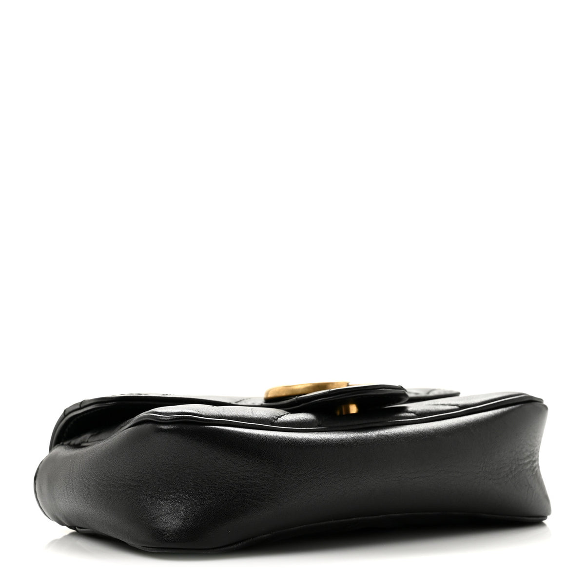 Calfskin Matelasse Super Mini GG Marmont Shoulder Bag Black