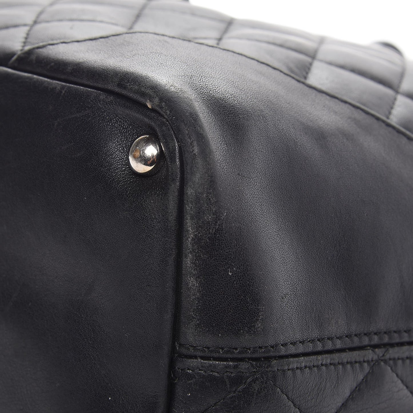 Calfskin Quilted Medium Cambon Tote Black