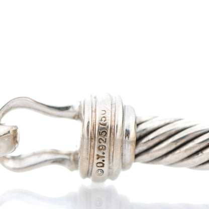 David Yurman Sterling Silver Diamond 5mm Cable Buckle Bracelet 4 of 4