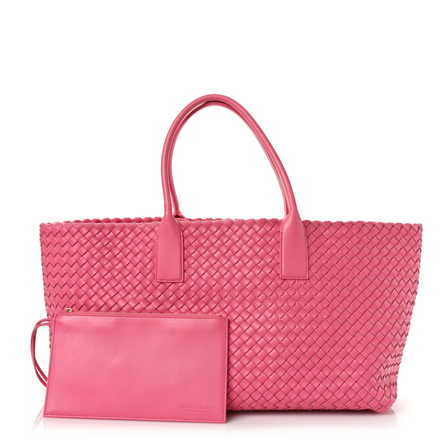 Lambskin Intreccio Medium Cabat Milkshake