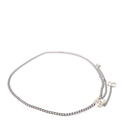 Chanel Enamel CC Ceinture Fantai Adjustable Belt Silver White 1 of 5