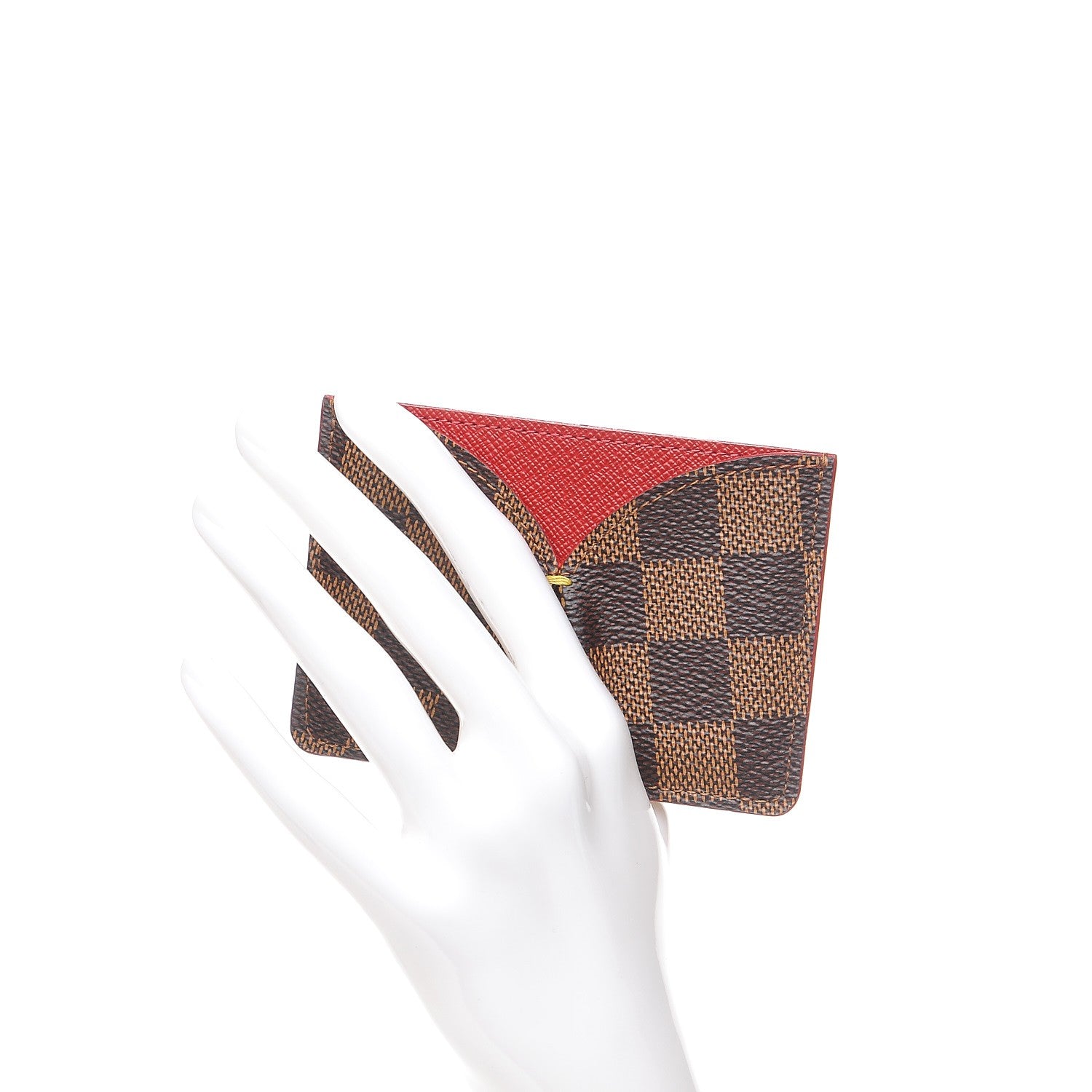 Louis Vuitton Damier Ebene Caissa Card Holder Cherry 2 of 7