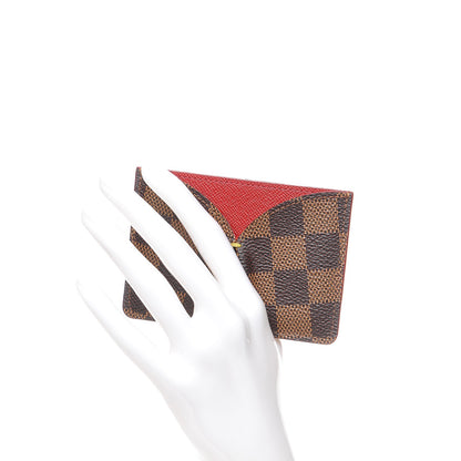 Louis Vuitton Damier Ebene Caissa Card Holder Cherry 2 of 7