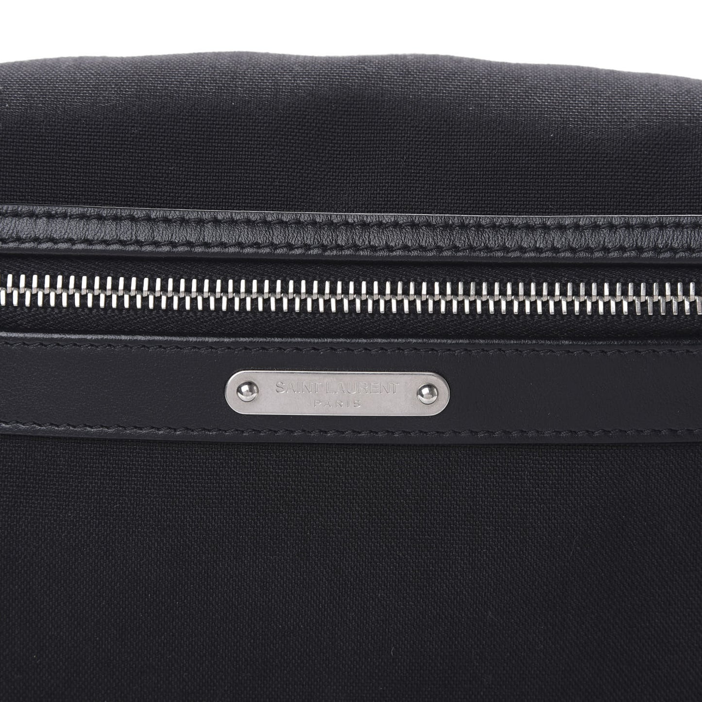Canvas Calfskin City Belt Bag Black