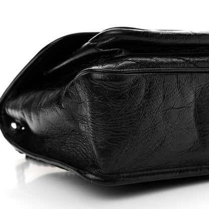 Saint Laurent Crinkled Calfskin Matelasse Monogram Medium Niki Chain Satchel Black 9 of 11