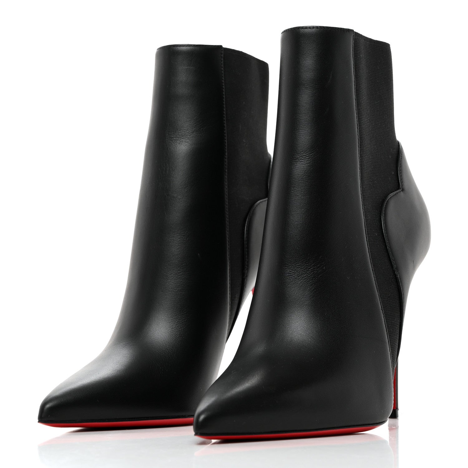 Christian Louboutin Calfskin Chelsea Chick 100 Stiletto Boots 38.5 Black 3 of 7