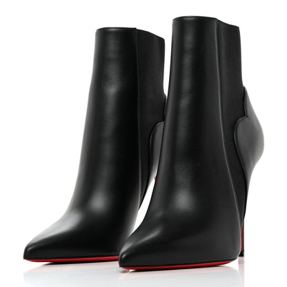 Christian Louboutin Calfskin Chelsea Chick 100 Stiletto Boots 38.5 Black 3 of 7