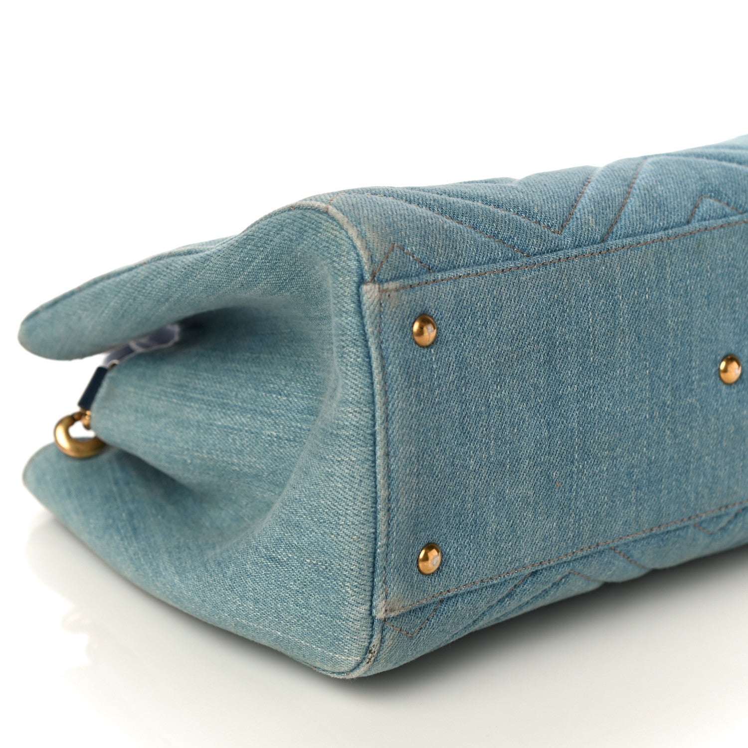Gucci Denim Matelasse Small Pearly GG Marmont Tote Blue 10 of 16