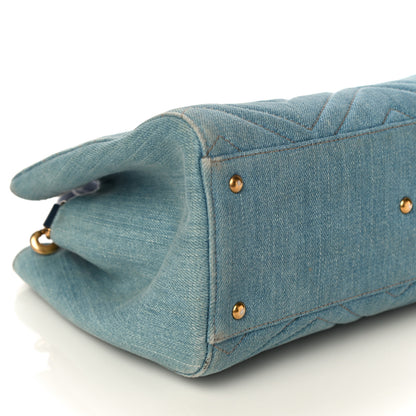 Gucci Denim Matelasse Small Pearly GG Marmont Tote Blue 10 of 16