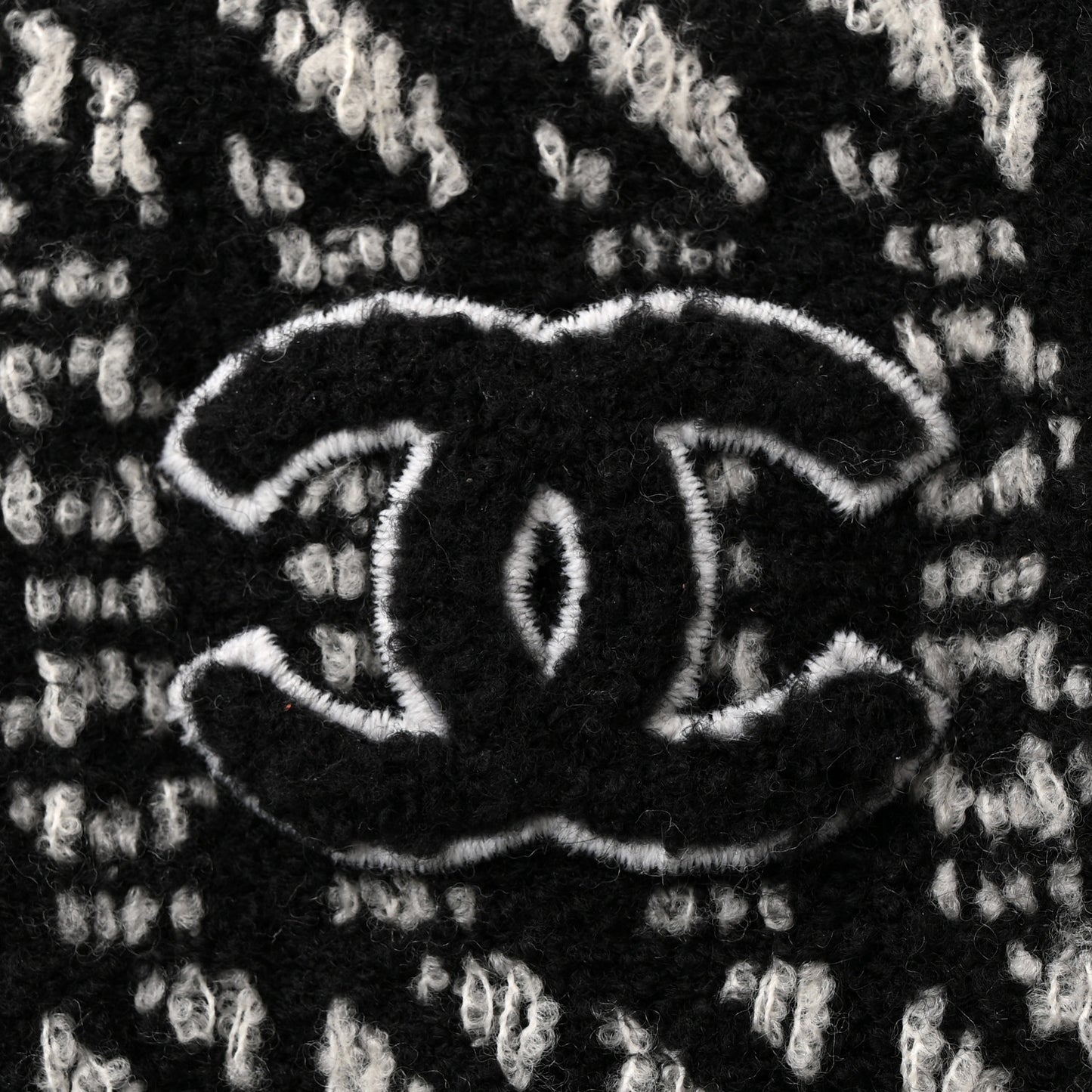 Wool CC Headband Black White