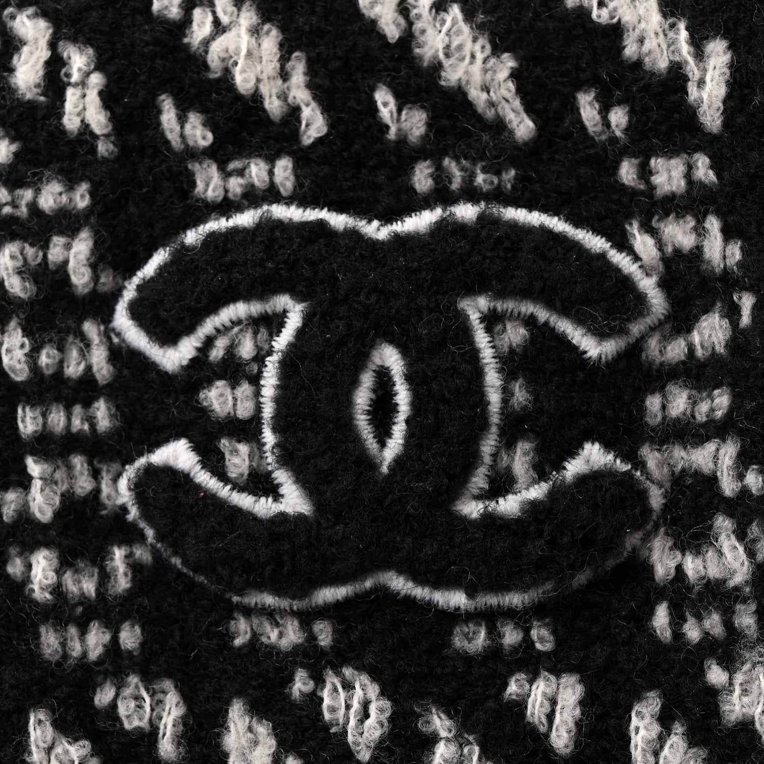 Chanel Wool CC Headband Black White 4 of 7