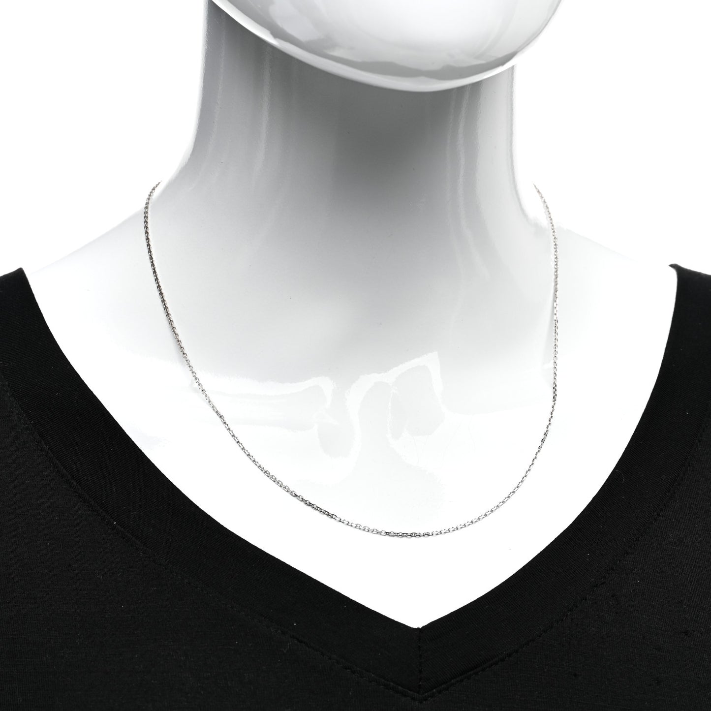 18K White Gold Trace Chain Necklace