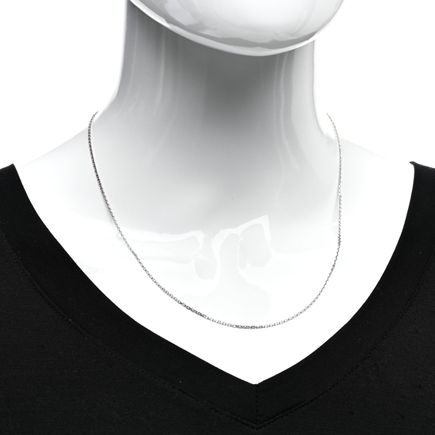 Van Cleef & Arpels 18K White Gold Trace Chain Necklace 2 of 4