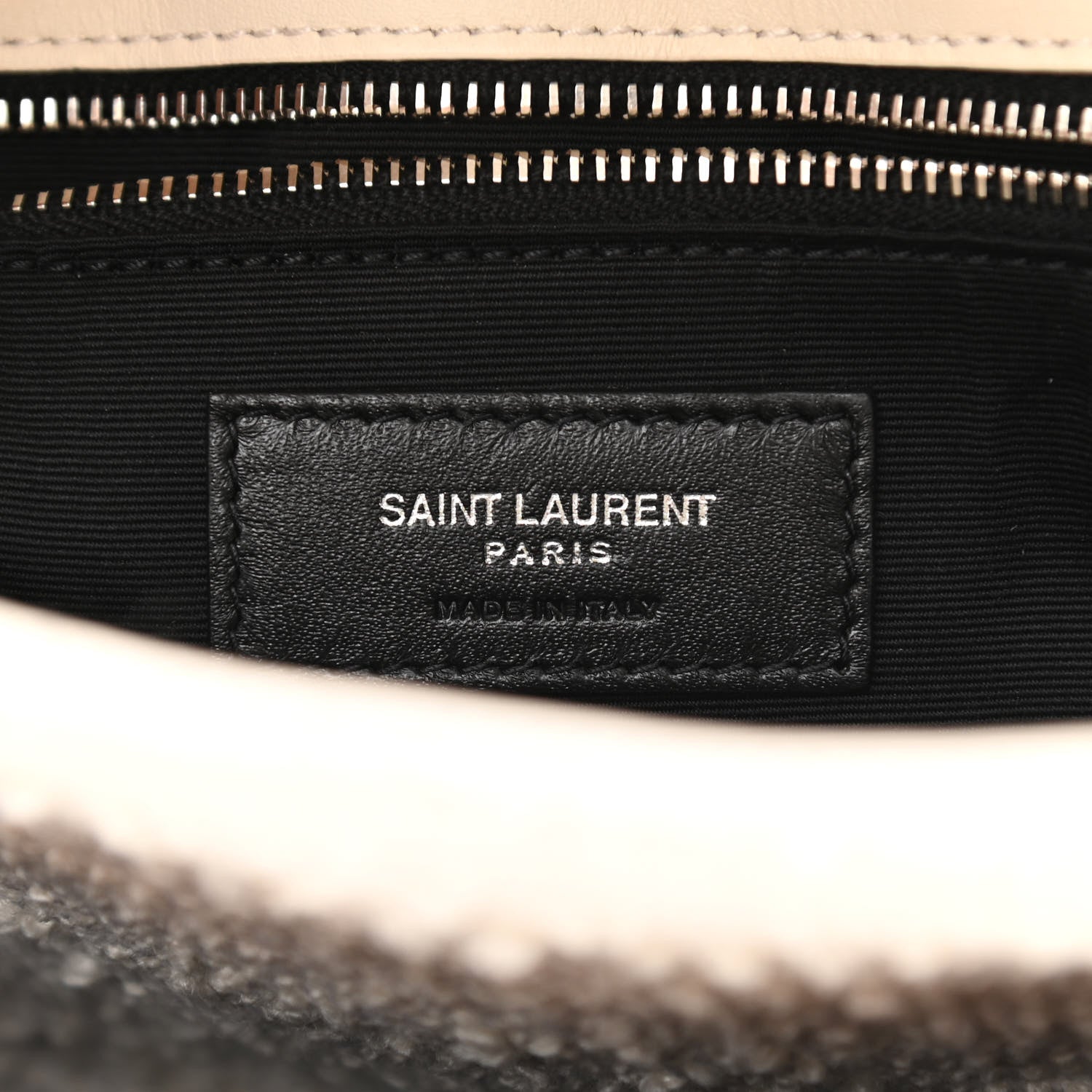 Saint Laurent Tweed Calfskin Matelasse Monogram Medium Niki Chain Satchel Ivory 7 of 11