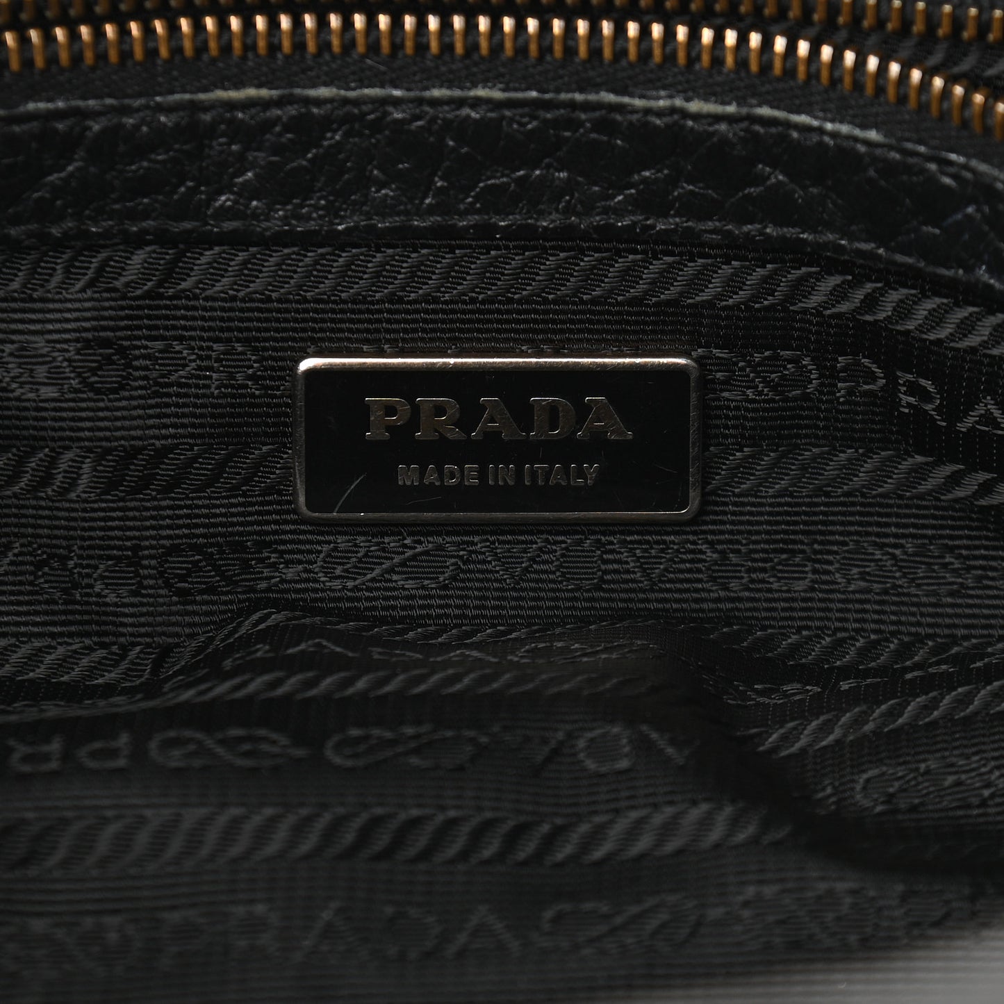 Tessuto Nylon Calfskin Shoulder Bag Black