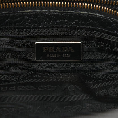 Prada Tessuto Nylon Calfskin Shoulder Bag Black 5 of 7