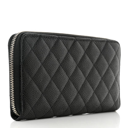 Chanel Caviar Quilted Large Gusset Zip Around Wallet Black 3 of 9