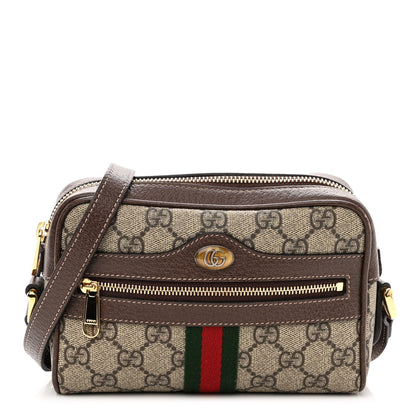 Gucci GG Supreme Monogram Web Mini Ophidia Shoulder Bag Brown 1 of 16