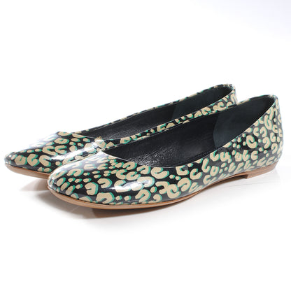 Louis Vuitton Patent Leopard Ballet Flats 38.5 Blue Infini 3 of 6