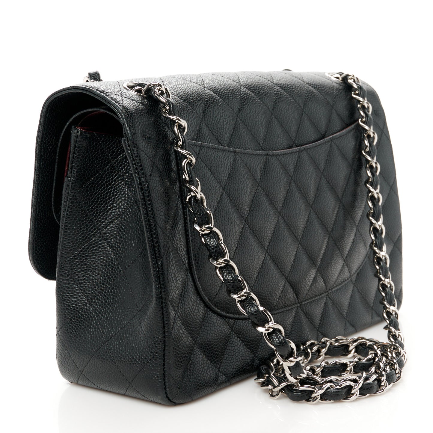 Caviar Quilted Jumbo Double Flap Black